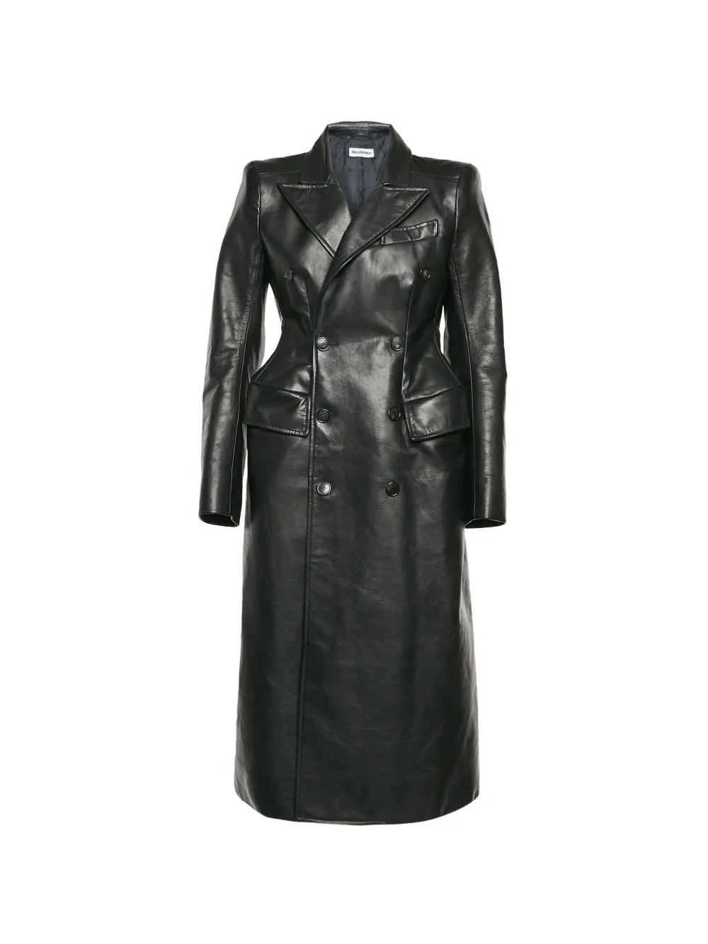 Balenciaga Pre-Owned Hourglass leather trench coat - Nero