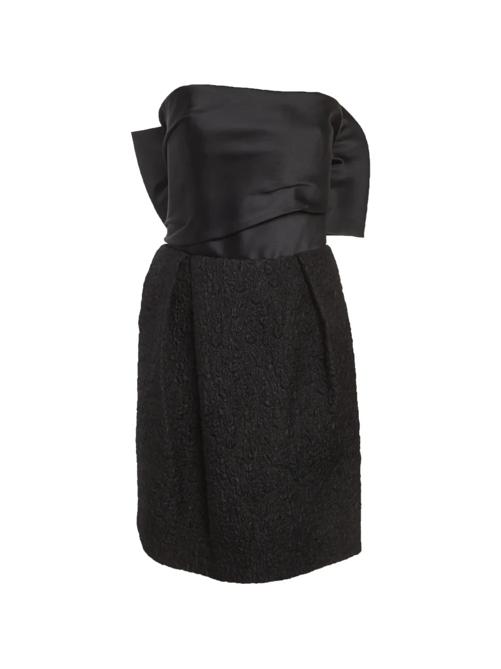 Lanvin Pre-Owned 2013 bow-detail strapless midi dress - Nero