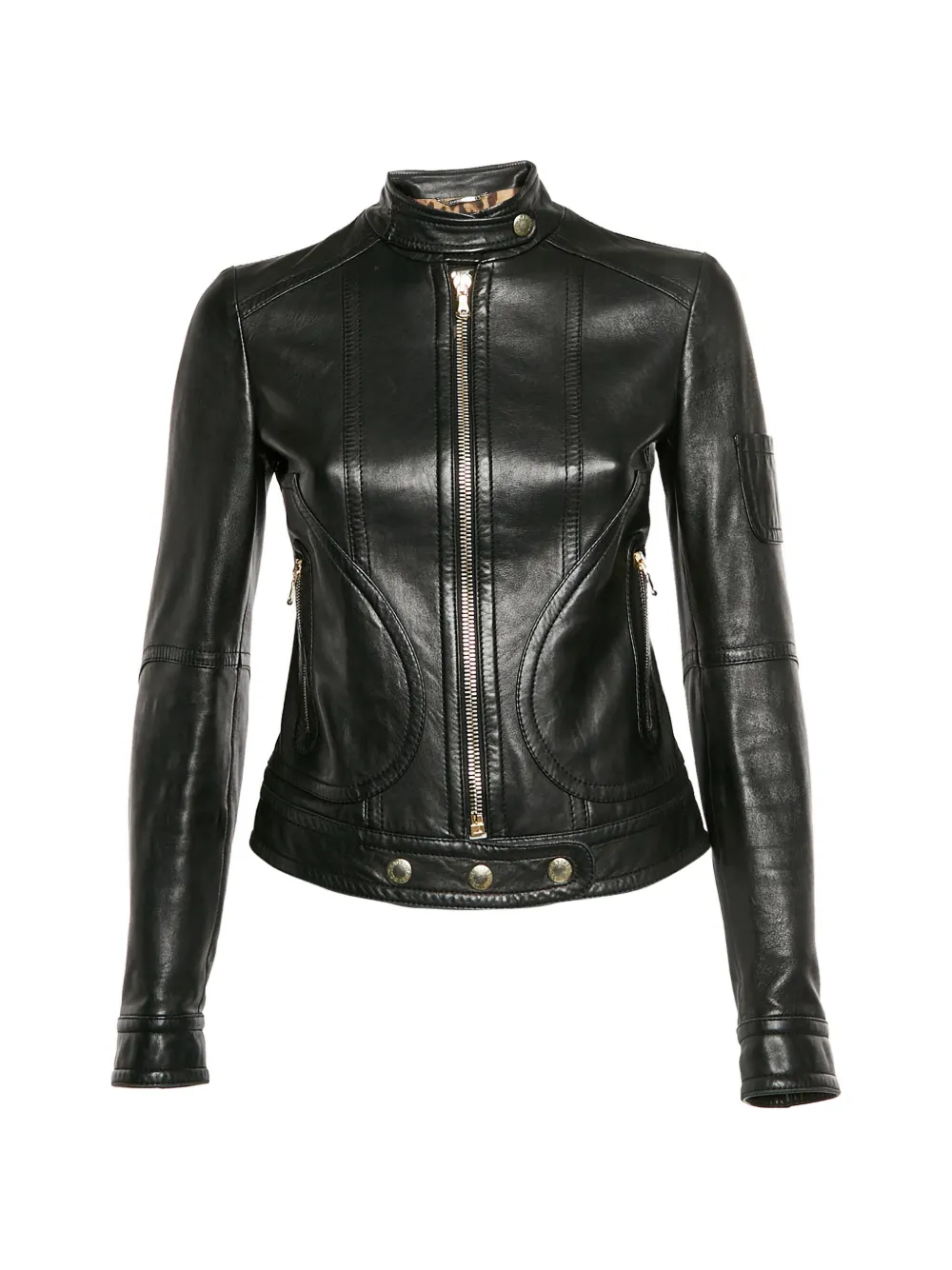 Dolce & Gabbana Pre-Owned calf leather biker jacket - Nero