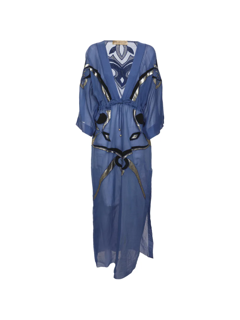 PUCCI Pre-Owned embroidered kaftan dress - Blu