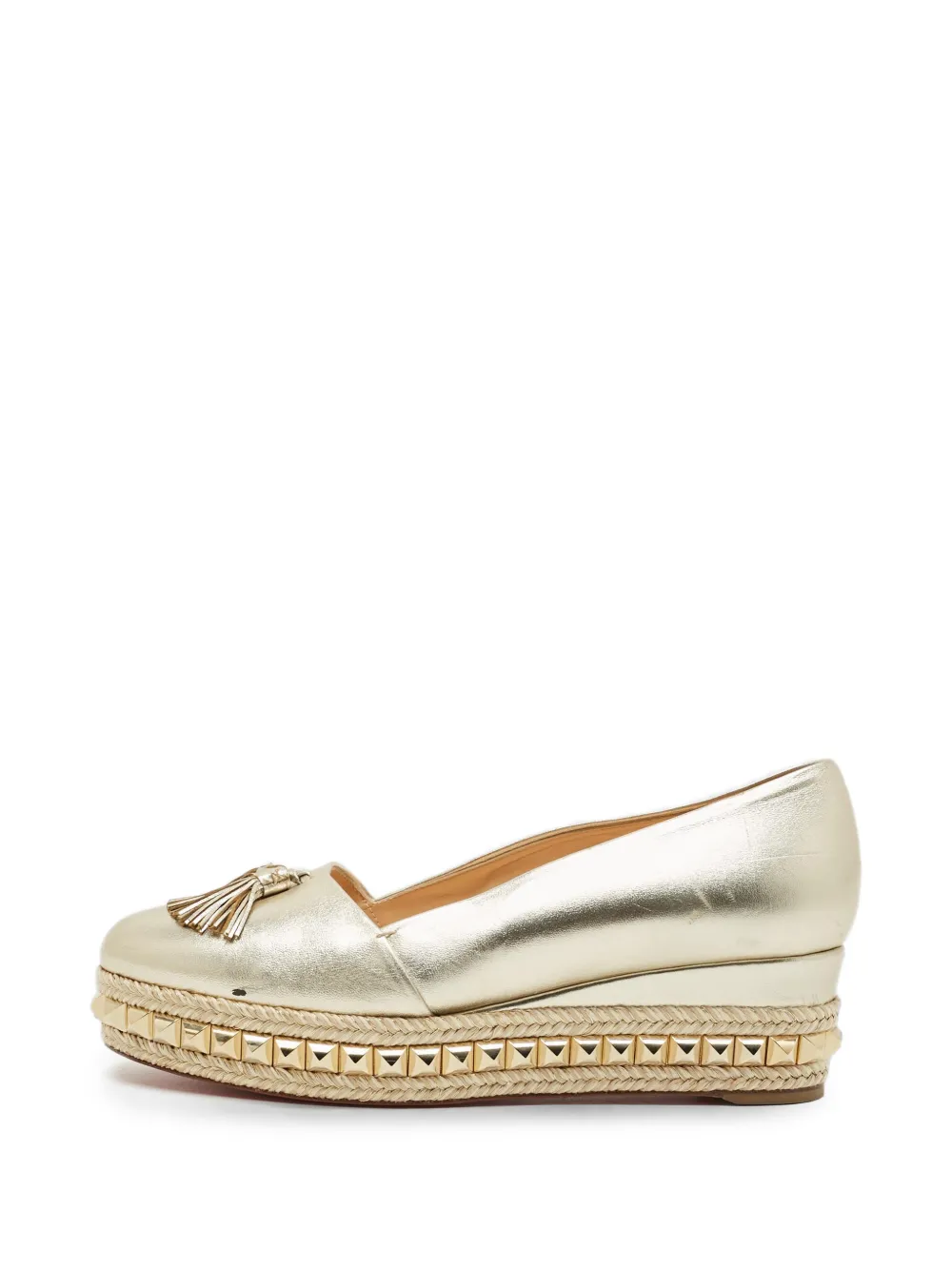 Christian Louboutin Pre-Owned Carmel tassel wedge shoes - Gold