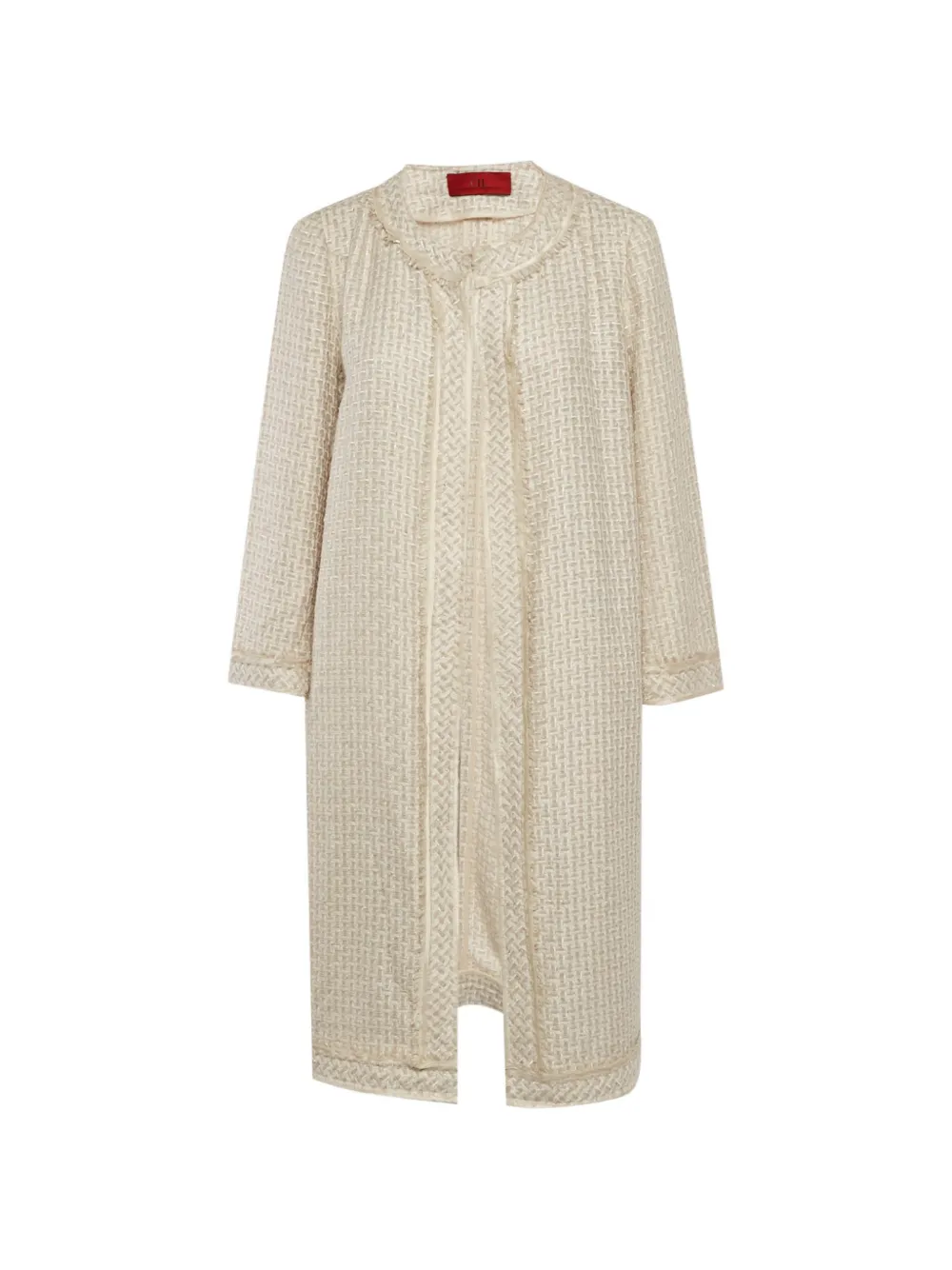 Carolina Herrera Vintage open-front tweed coat - Neutrals