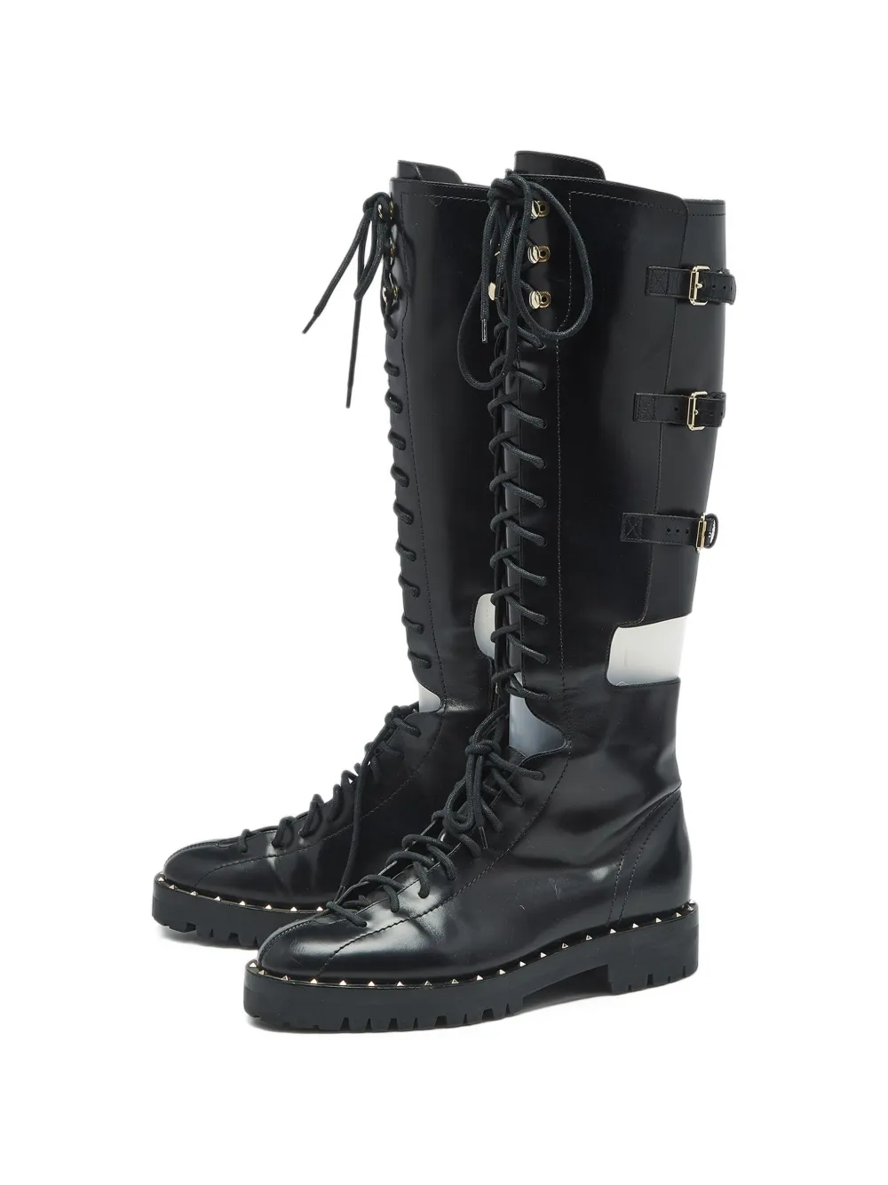 Valentino Garavani Pre-Owned Soul Rockstud lace-up boots - Schwarz
