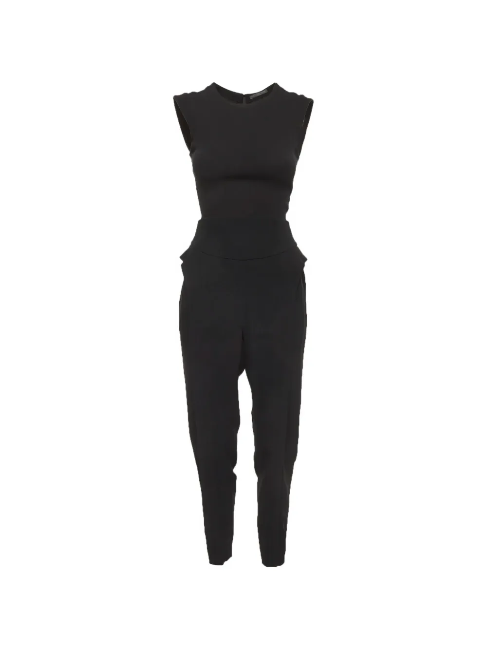 Pre-owned Alexander Mcqueen Cape Sleeve Jumpsuit In Black