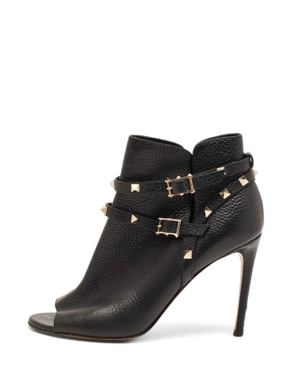 Valentino Garavani Pre-Owned Rockstud open-toe ankle boots - Nero
