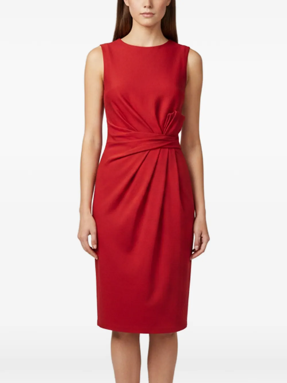 Ferragamo Pre-Owned Origami-pleated wool dress - Rosso