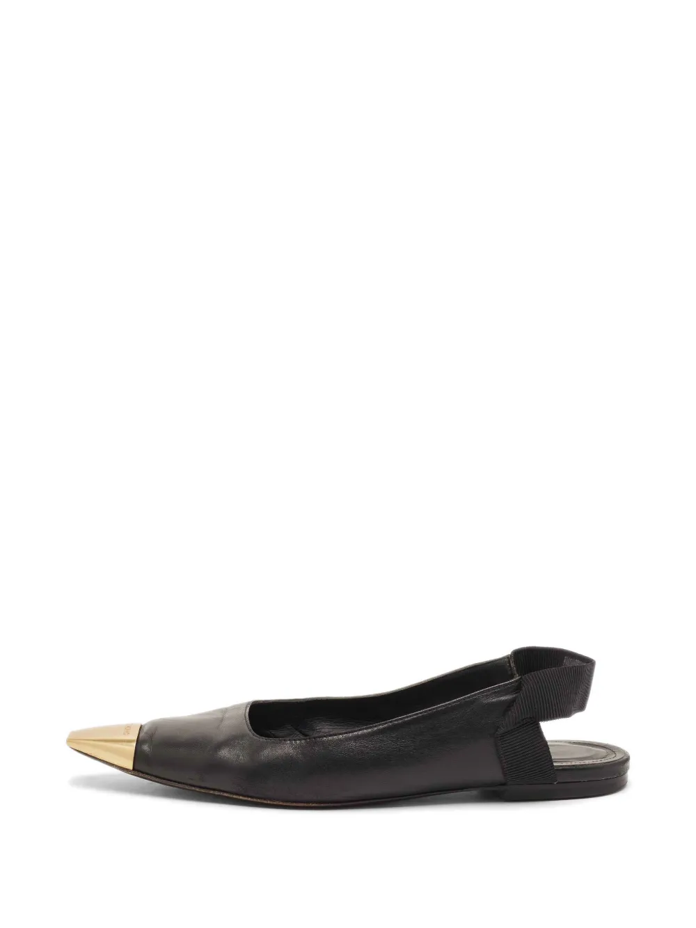 Ferragamo Pre-Owned cap-toe slingback ballet flats - Nero