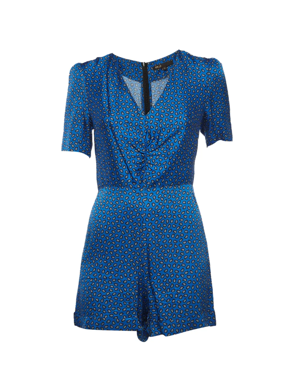 Maje printed satin playsuit - Blu