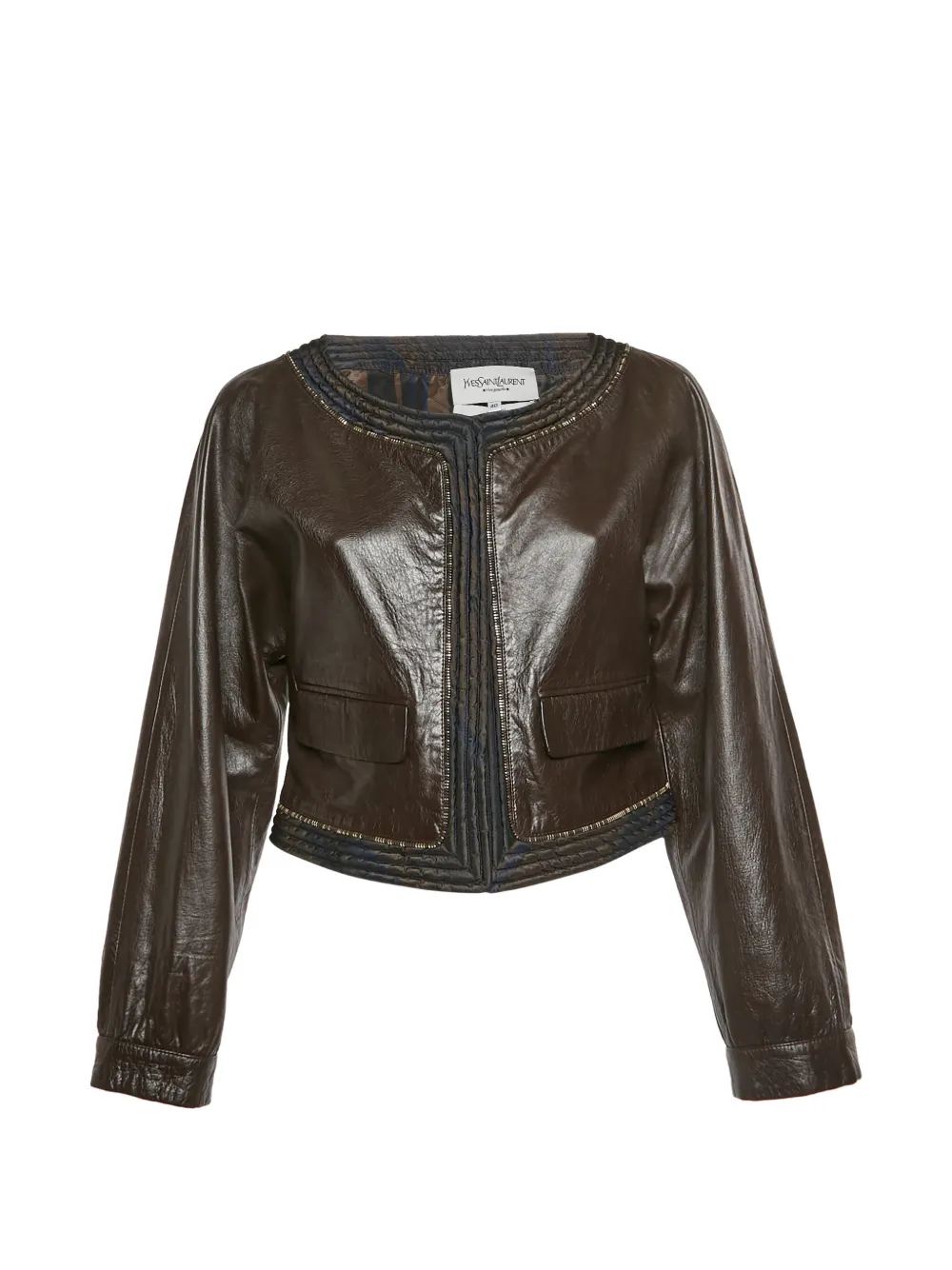 Saint Laurent Pre-Owned Rive Gauche leather jacket - Marrone