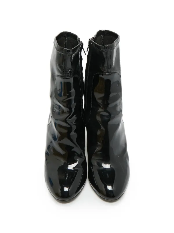 Saint Laurent Pre-Owned Silhouette フラワー アンクルブーツ 