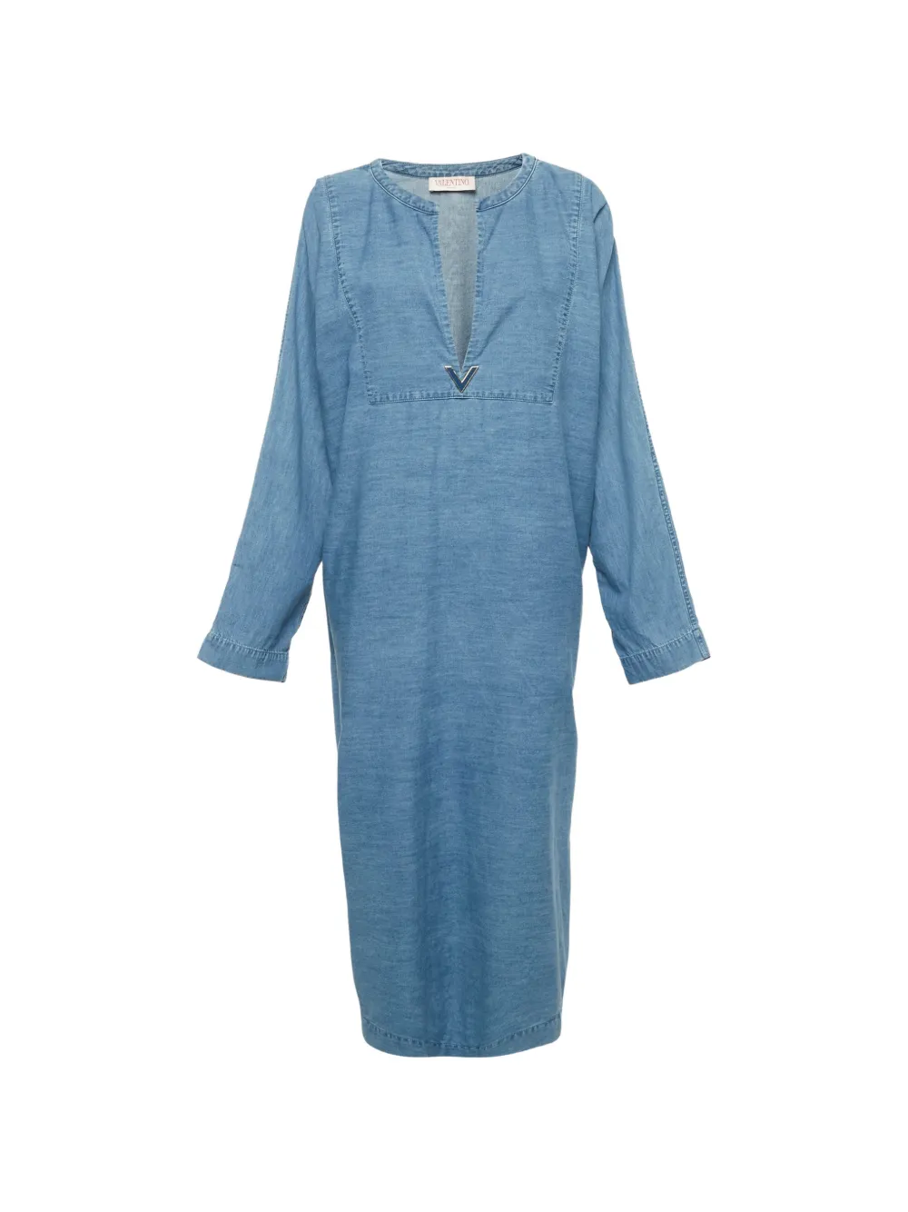 Valentino Pre-Owned VLogo denim maxi dress - Blu