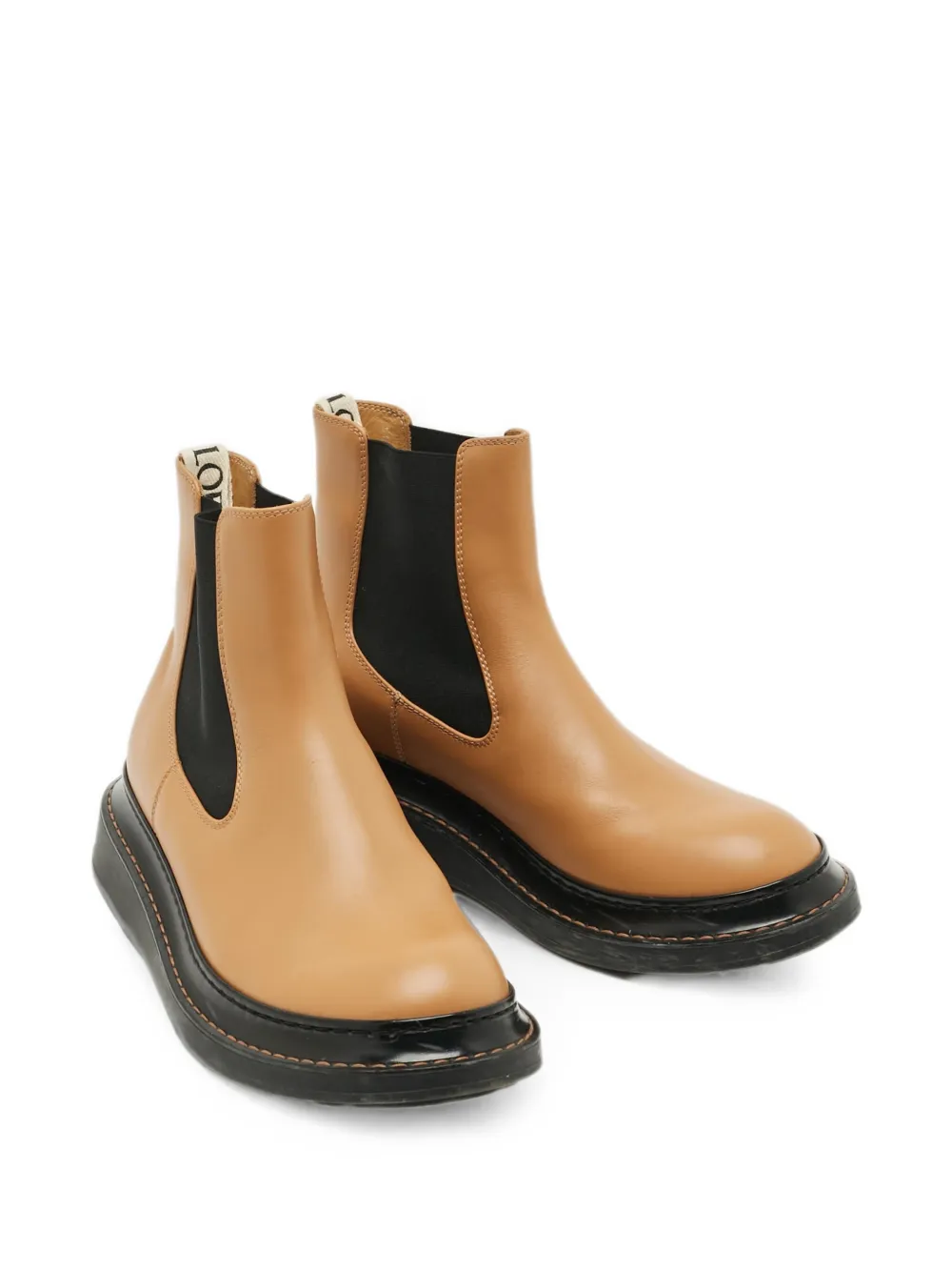 Pre-owned Loewe Elasticated Side Chelsea Boots In Neutral
