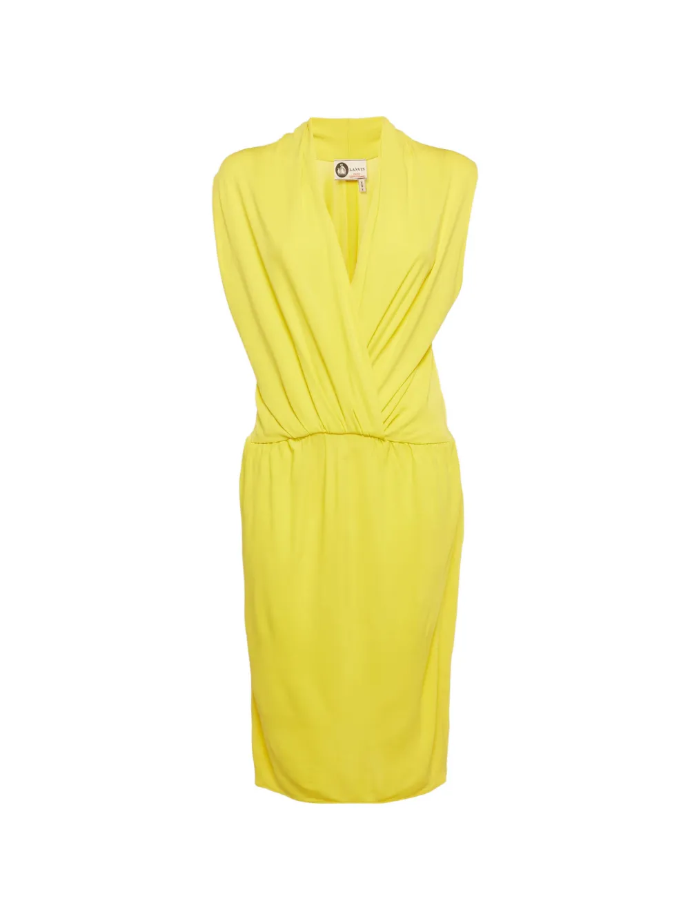 Lanvin Pre-Owned midi draped V-neck dress - Giallo