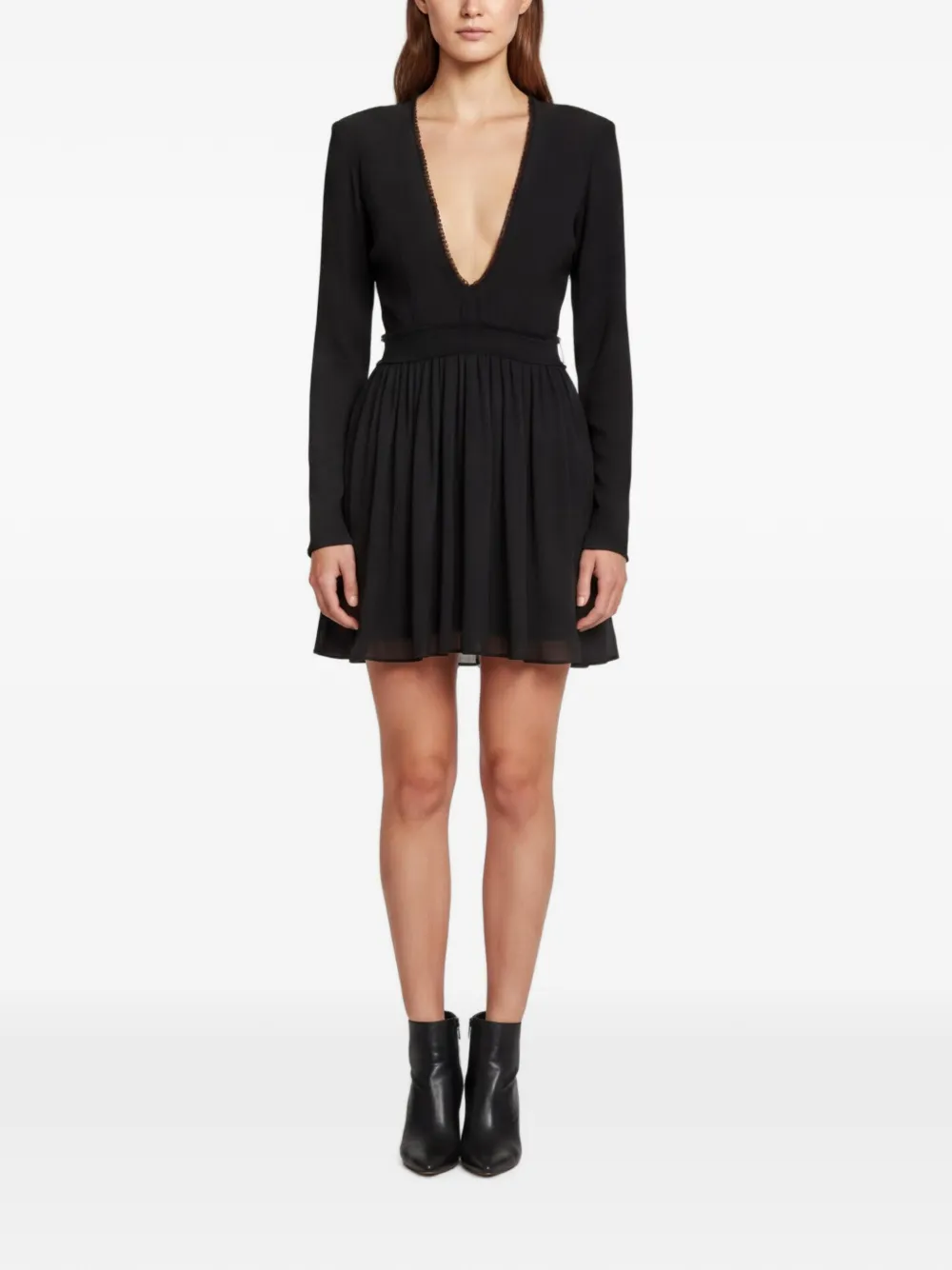 Saint Laurent Pre-Owned fringed mini dress - Nero