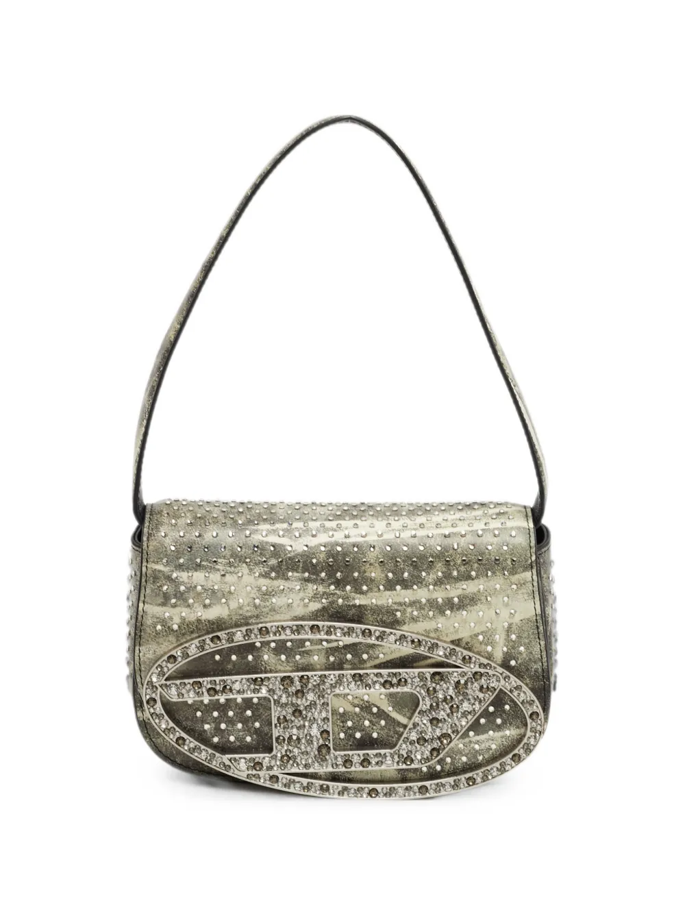 Diesel 1DR crystal-embellished shoulder bag - Verde