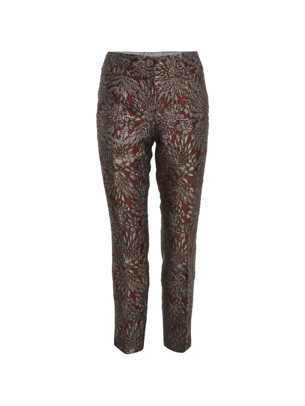 Dolce & Gabbana Pre-Owned floral-jacquard straight-leg trousers - Rosso