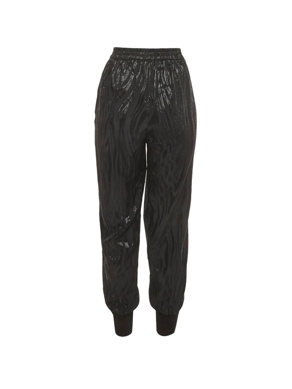 Stella McCartney Pre-Owned zebra-pattern jacquard tapered trousers - Nero