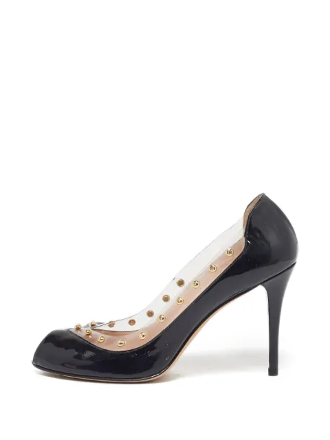 Stuart Weitzman studded peep-toe heeled pumps