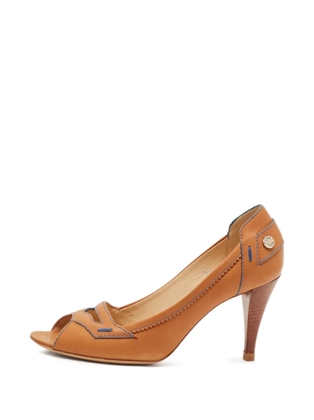 Tod's Vintage Zehenfreie Pumps mit Ziernähten - Nude