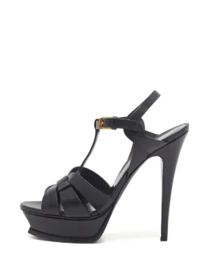 Saint Laurent Pre-Owned オピウム レザーサンダル | ブラック