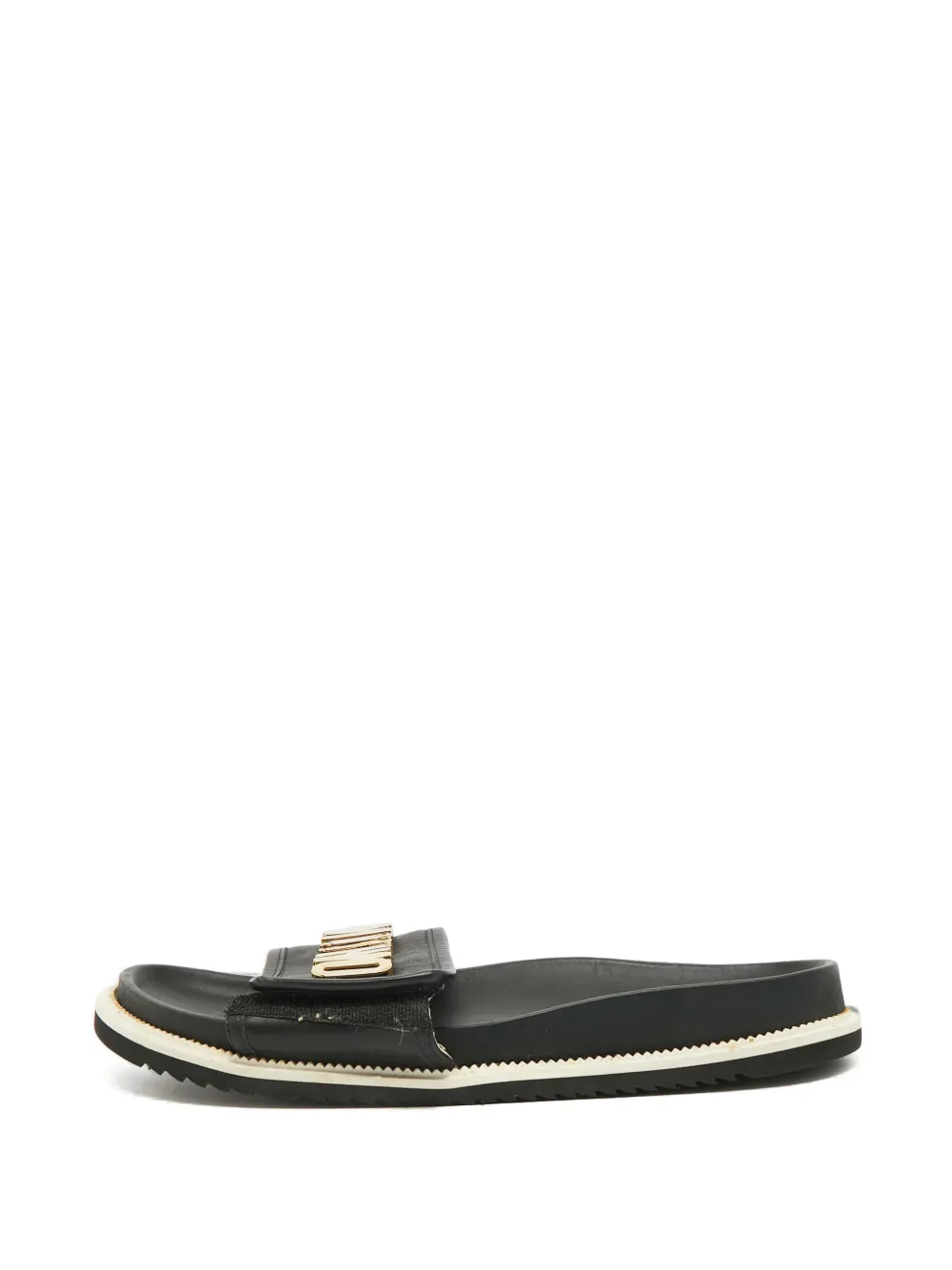 Moschino Pre-Owned logo-plaque sandals - Nero