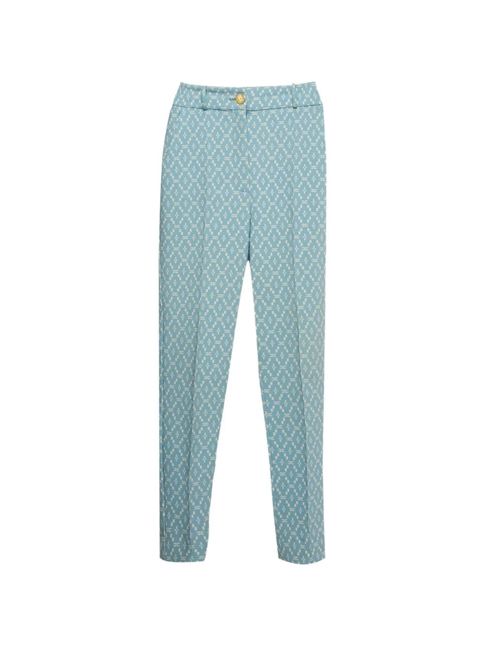 Elisabetta Franchi logo-print crepe trousers - Blu
