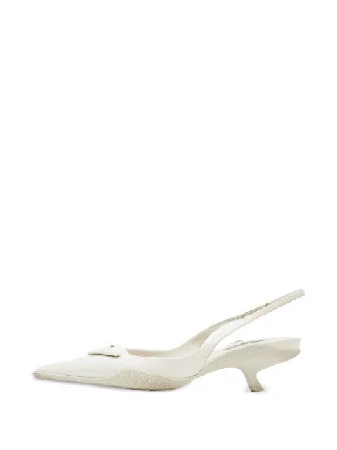Prada Pre-Owned bow-detail leather slingback pumps