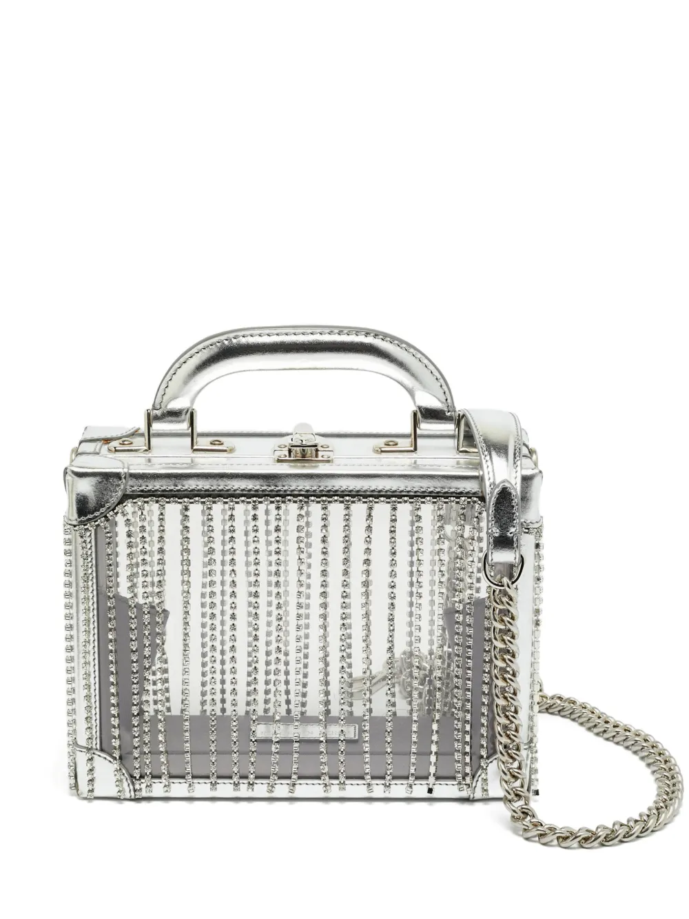 AREA Borsa a tracolla Ling Ling con cristalli X Bertoni - Argento