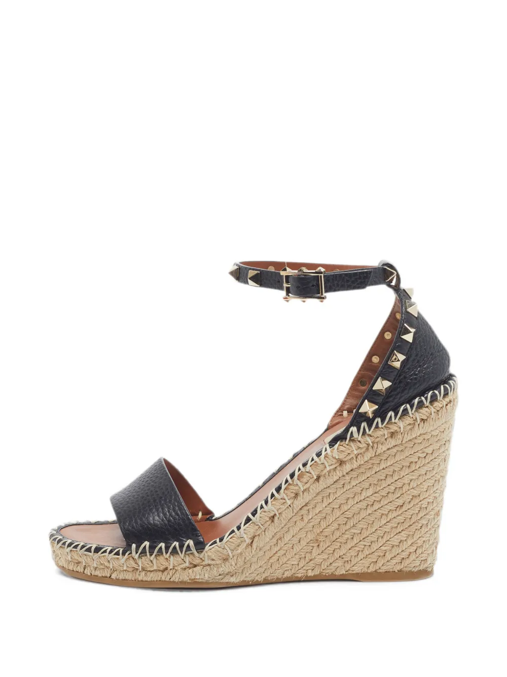 Valentino Garavani Pre-Owned Rockstud Sandalen mit Wedge - Schwarz