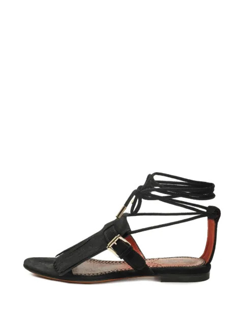 Santoni fringe lace-up sandals