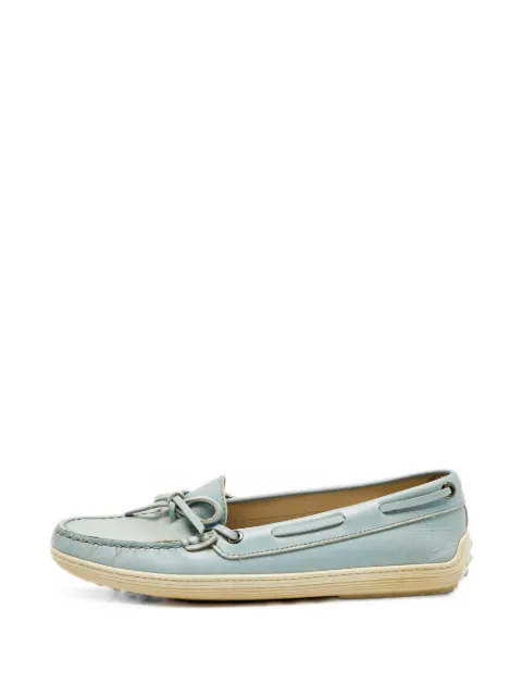 Tod's Vintage bow-detail Saffiano leather loafers