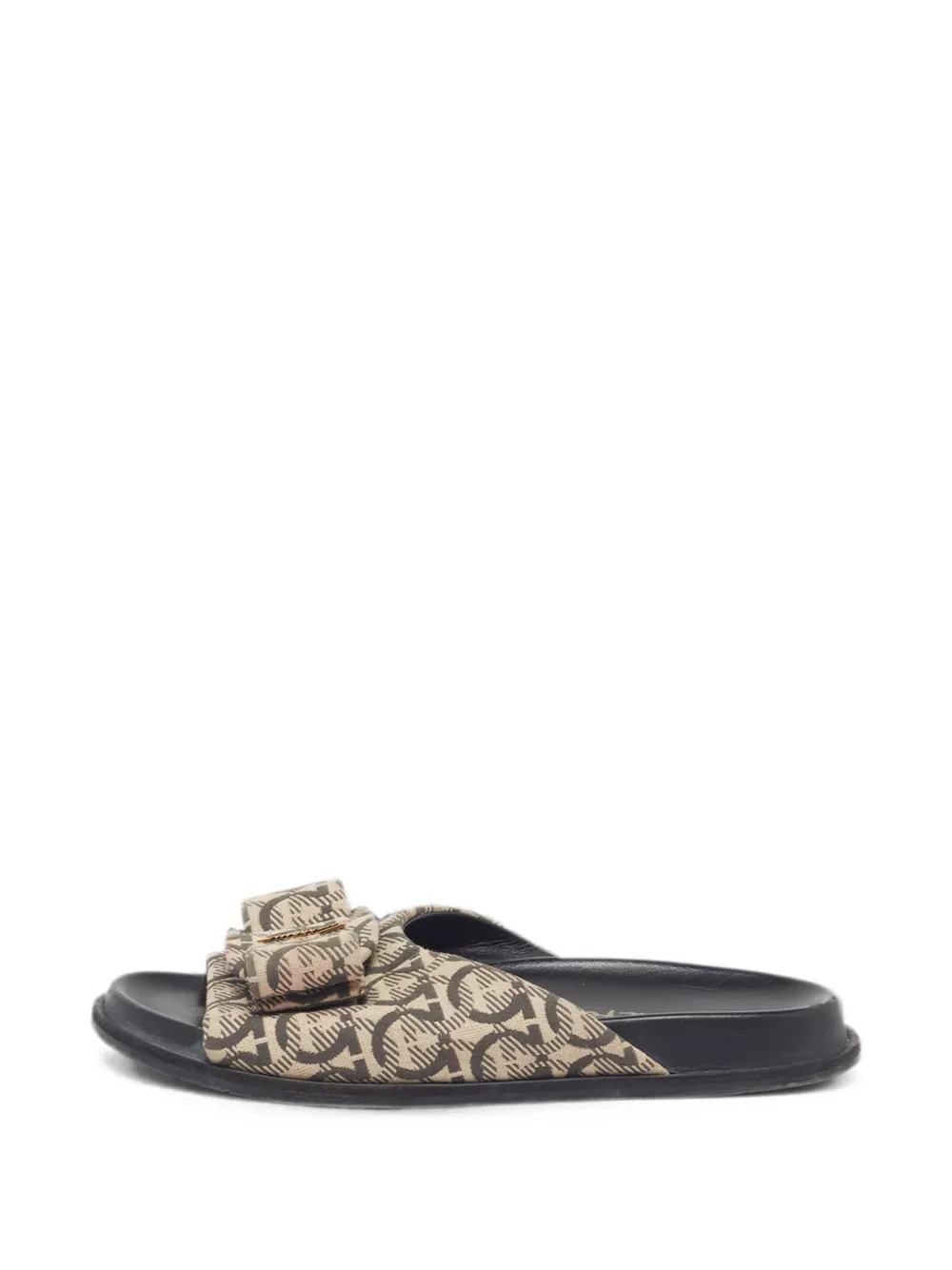 Ferragamo Pre-Owned Vara bow slides - Nude