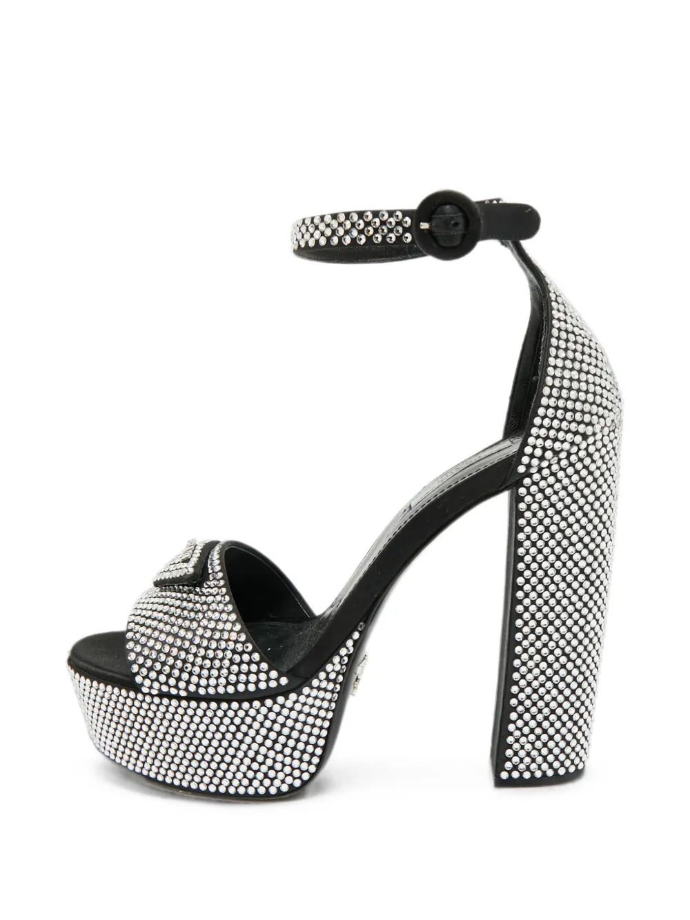 Prada Pre-Owned Sandali con plateau e cristalli - Argento