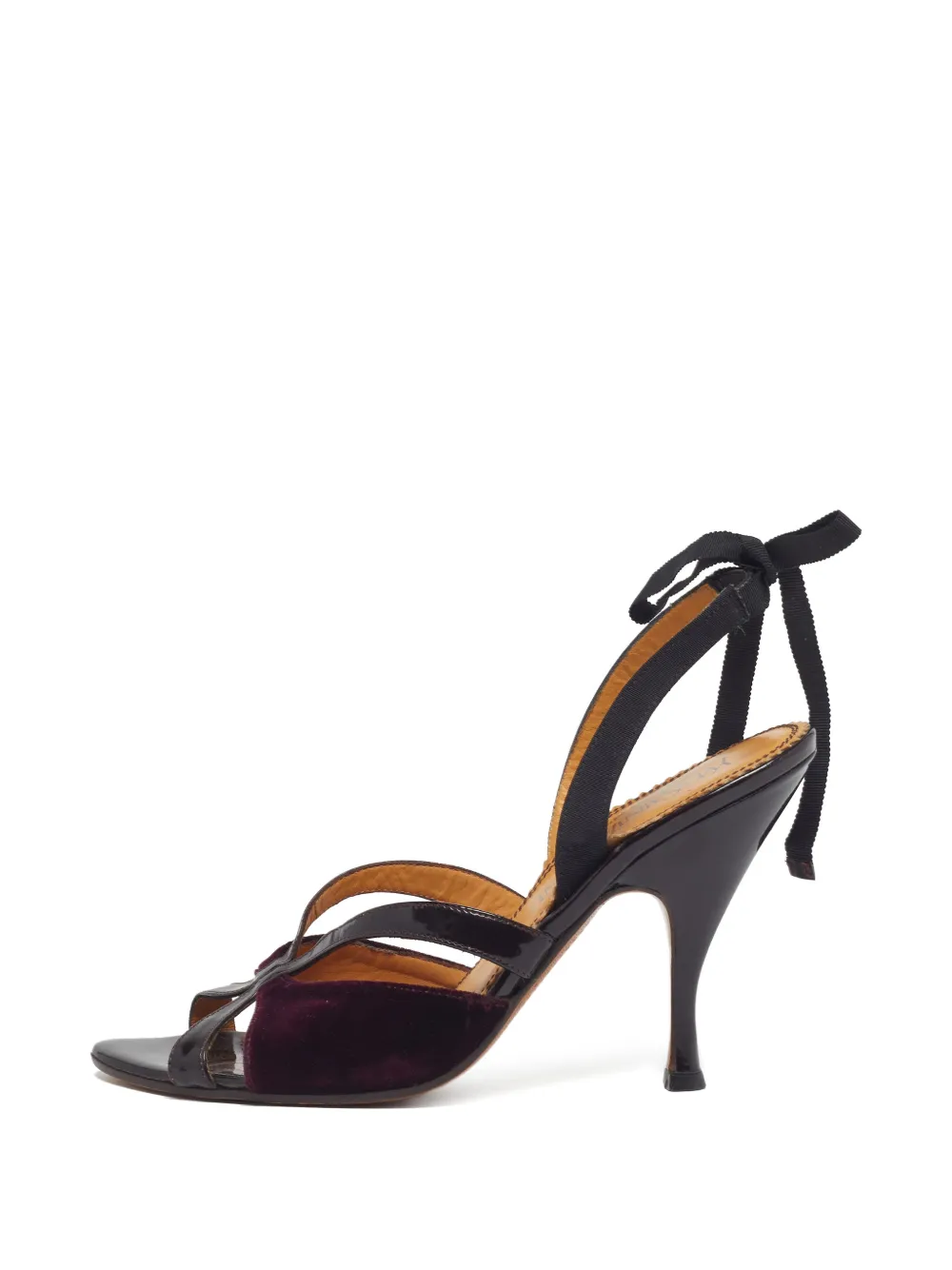 Saint Laurent Pre-Owned Sandali in velluto con cinturino posteriore - Nero
