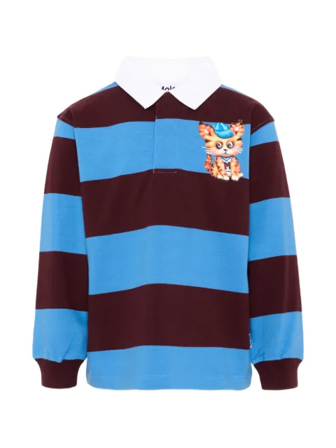 Molo striped graphic-print polo shirt