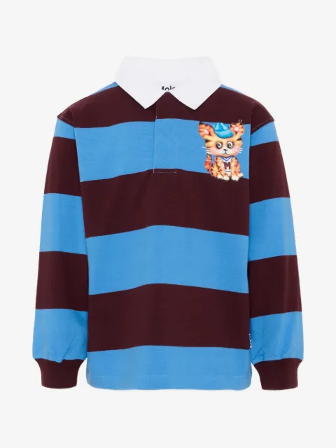 Molo striped graphic-print polo shirt