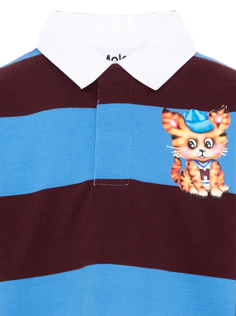 Molo Gestreept poloshirt met grafische print Bruin