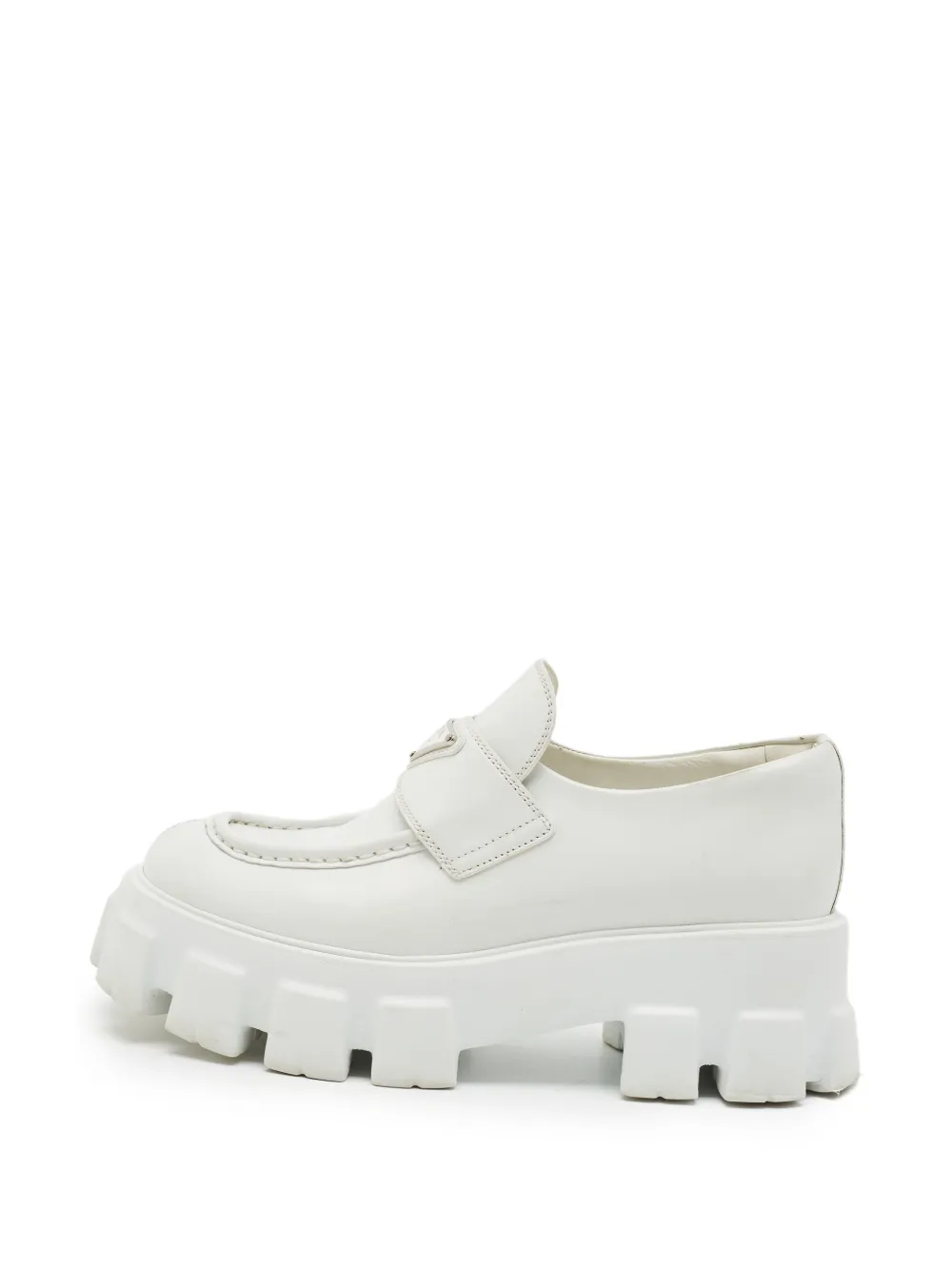 Prada Pre-Owned Mocassini Monolith in pelle - Bianco
