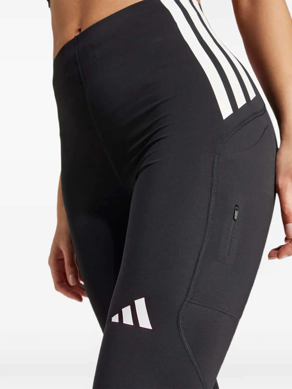 adidas Adizero logo-print leggings Zwart