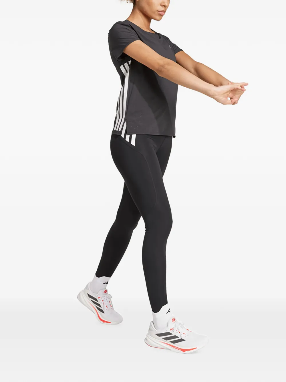 adidas Adizero logo-print leggings Zwart