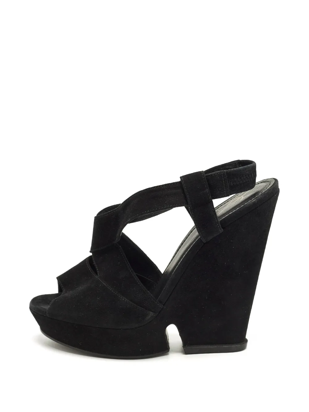 Saint Laurent Pre-Owned crossover-strap wedge sandals - Nero