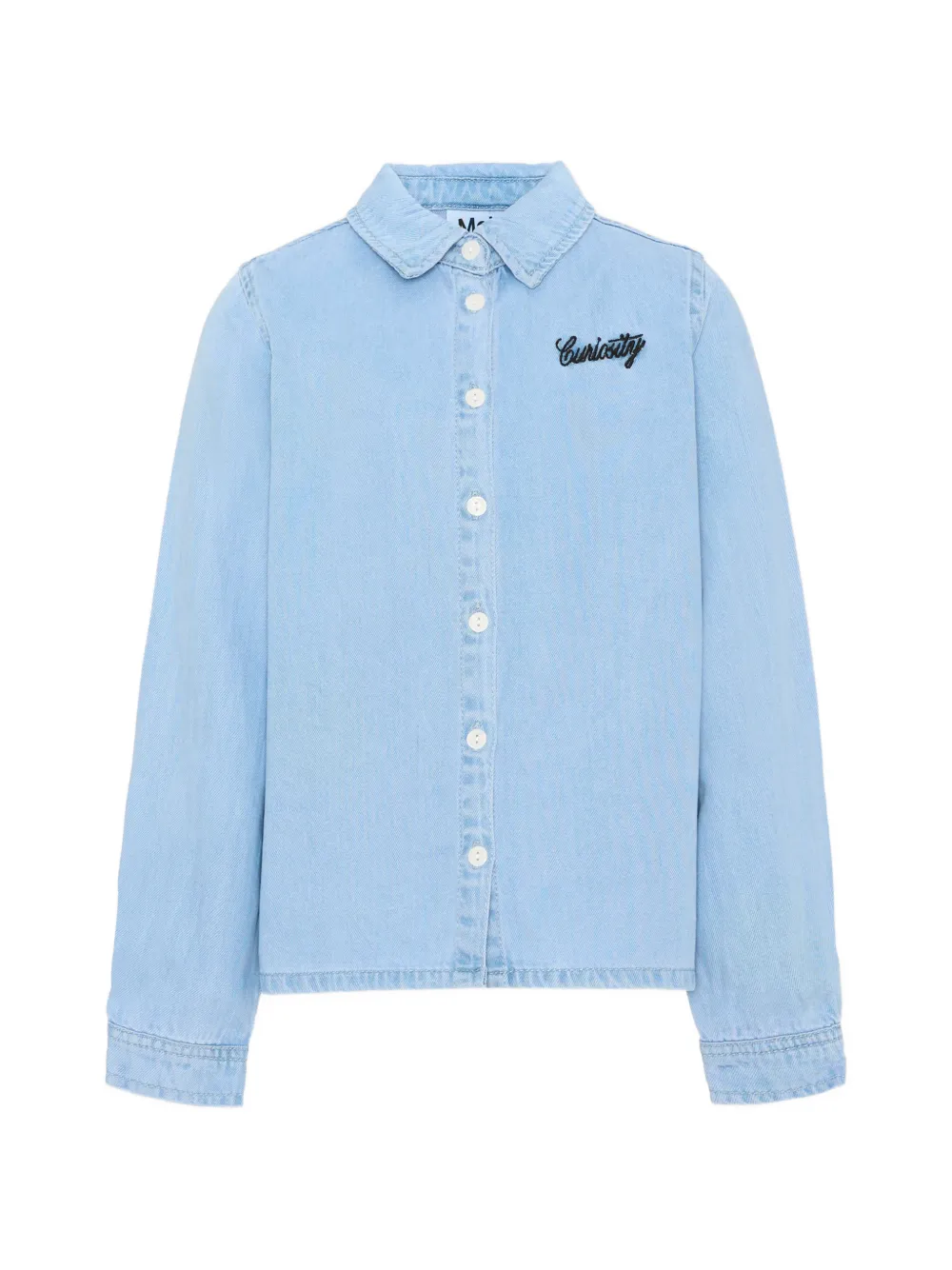 Molo embroidered-logo denim shirt - Blu