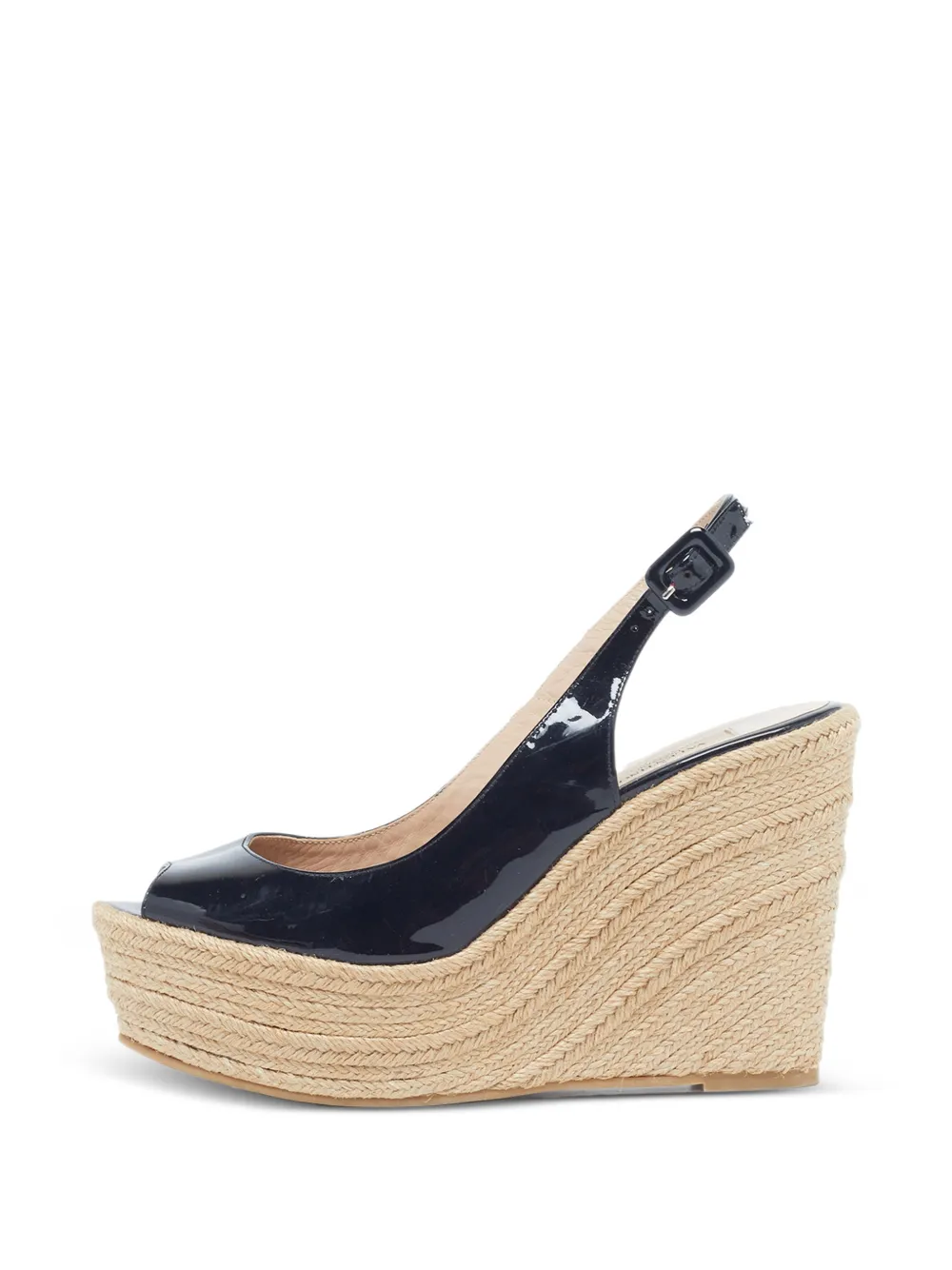 Valentino Garavani Pre-Owned patent leather espadrille sandals - Nero
