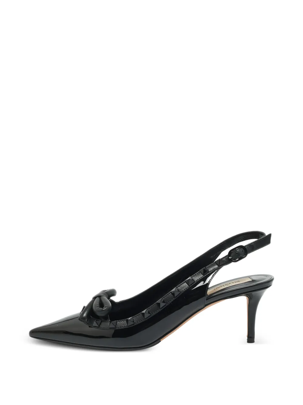 Valentino Garavani Pre-Owned Rockstud patent leather bow pumps - Nero