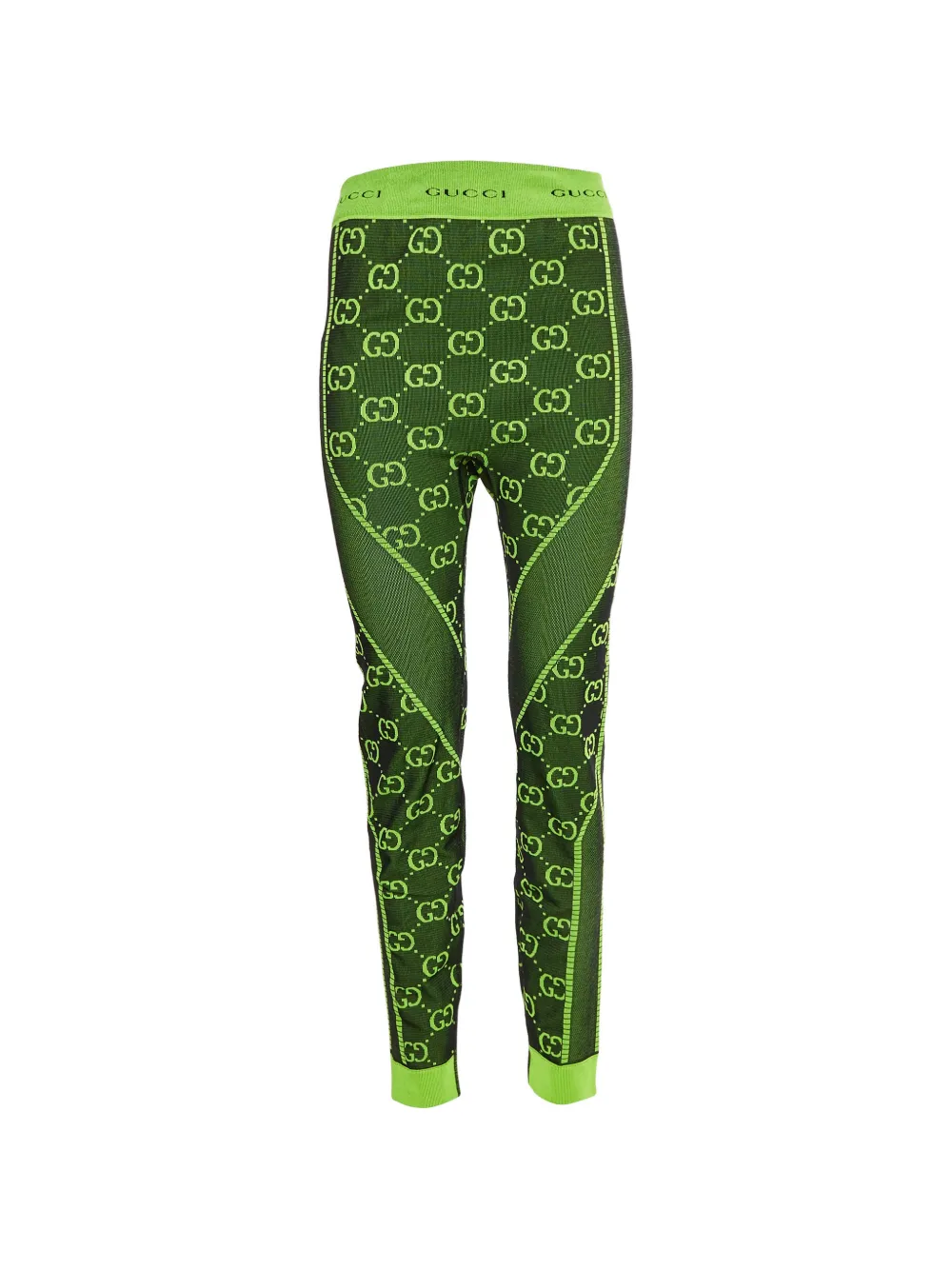 Gucci Pre-Owned GG monogram jacquard leggings - Verde