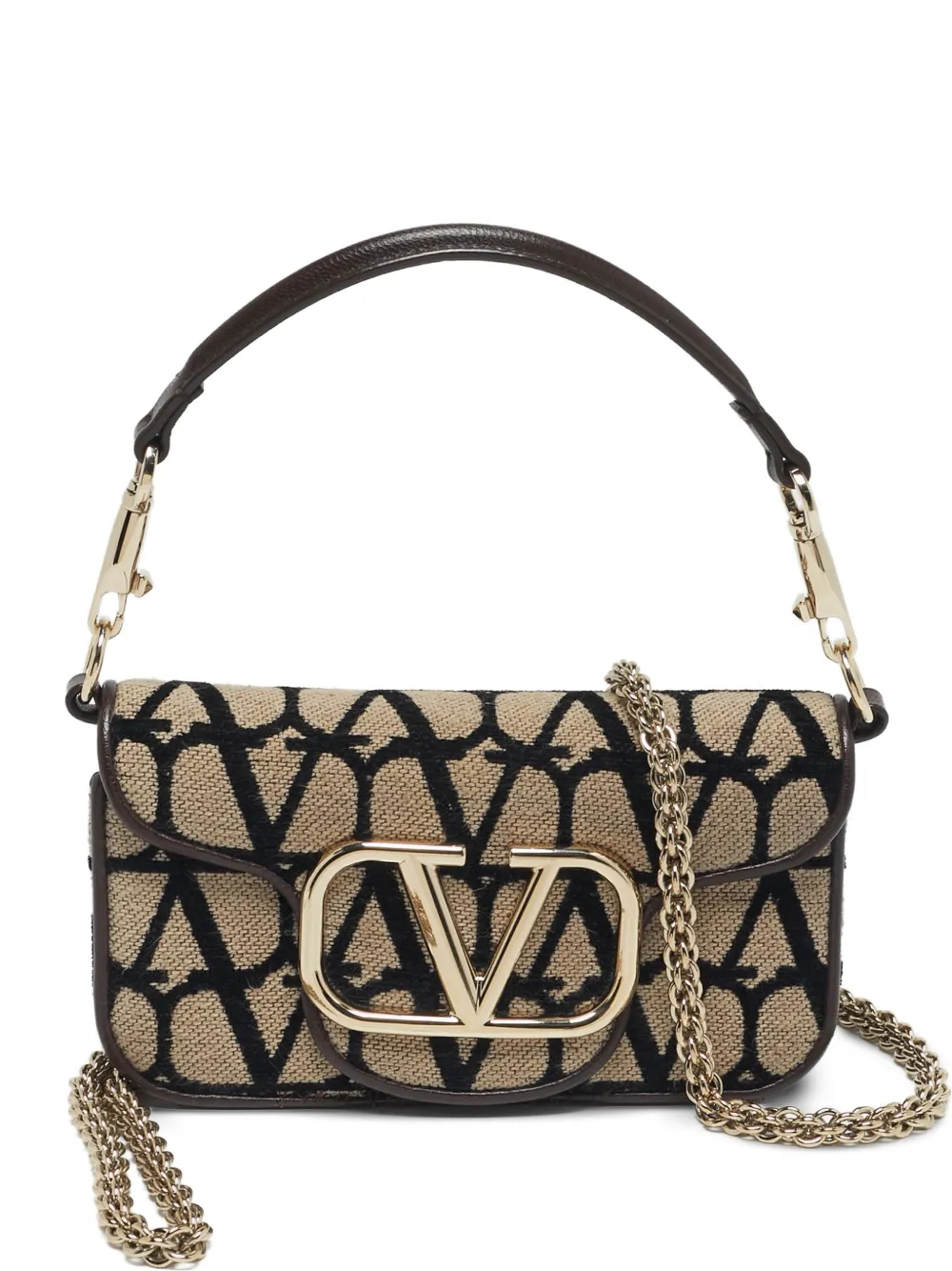 Valentino Garavani Pre-Owned Locò small Iconographe canvas shoulder bag - Toni neutri