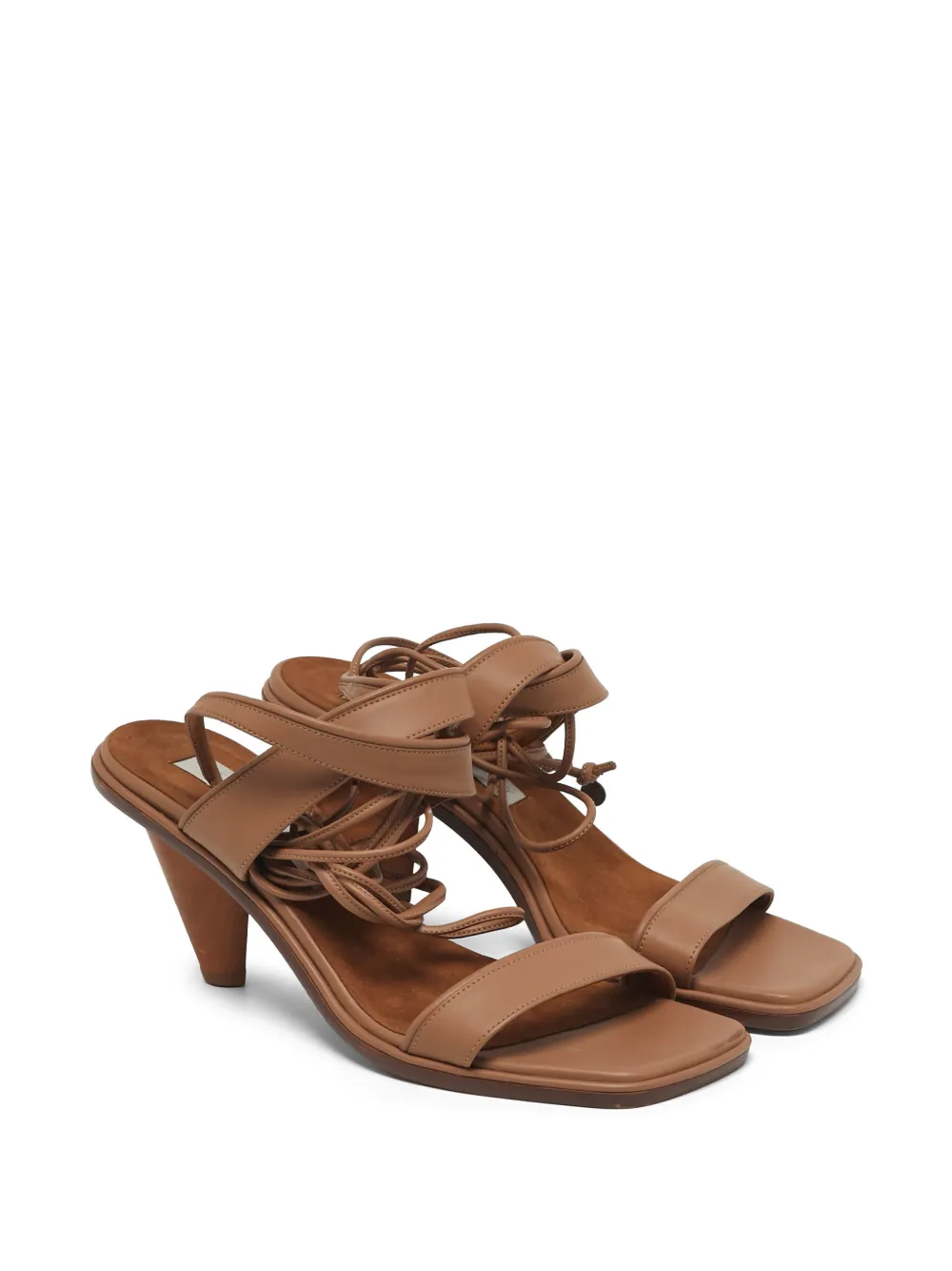 Stella McCartney Pre-Owned faux leather ankle strap sandals - Braun