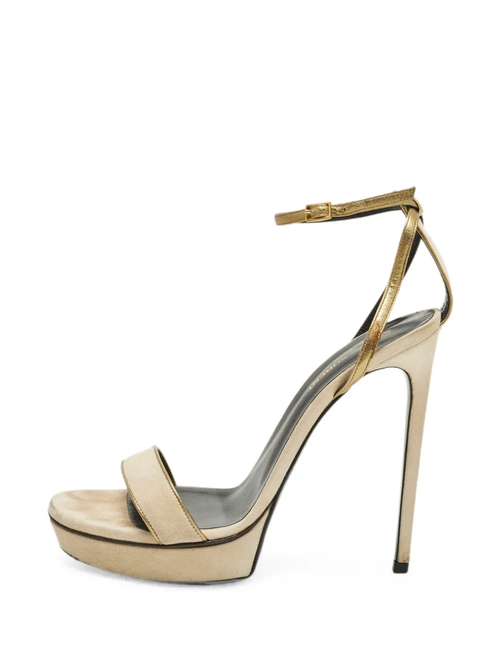 Saint Laurent Pre-Owned Amber Sandalen aus Wildleder - Nude