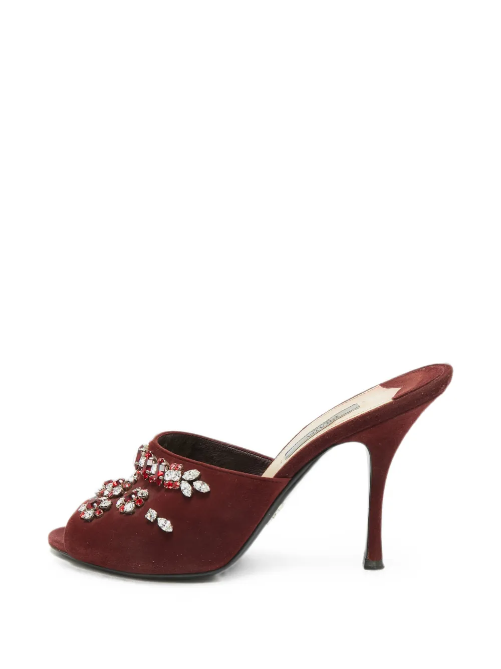 Prada Pre-Owned Mules con cristalli - Rosso