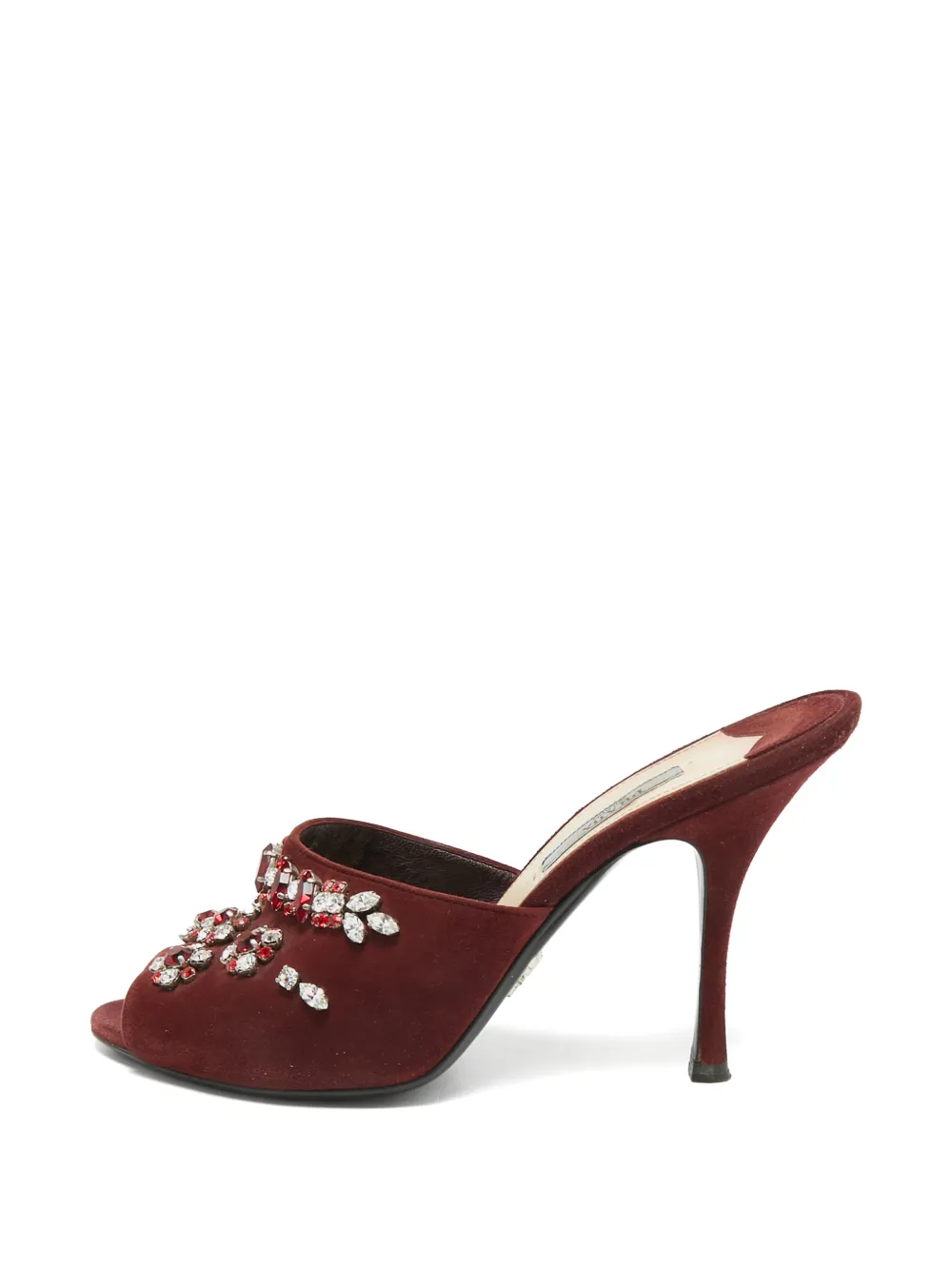 Prada Pre-Owned Pantoletten mit Kristallen - Rot